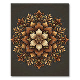 Intricate Floral Mandala Area Rug in Brown Tan