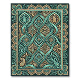 Teal Paisley Traditional Persian Area Rug