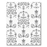 Ornate Grey Damask Floral Area Rug