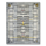 Grey Modern Grey Geometric Grid Area Rug