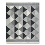 Black and White Black White Geometric Triangle Area Rug