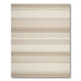 Beige and Neutral Neutral Beige Striped Woven Area Rug