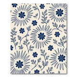 Navy Blue Sunburst Floral Area Rug