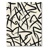 Abstract Black Brush Stroke Area Rug