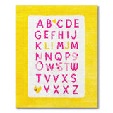 Sunny Yellow Kids Alphabet Rug with Pink Letters
