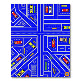Kids Cartoon Multi-color and Patterns Kids Cartoon City Roads Play Rug