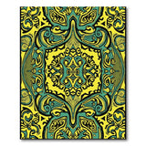 Vibrant Yellow Teal Persian Area Rug