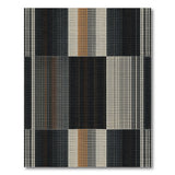 Modern Black Tan Grid Geometric Area Rug