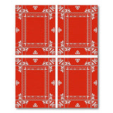 Ornate Red Persian Rug with White Borders