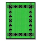 Green Shamrock Border Area Rug