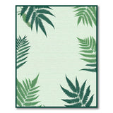 Green Mint Green Fern Leaf Area Rug