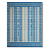 Indigo Geometric Striped Area Rug