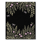 Golden Leaf Pink Blossom Dragonfly Area Rug