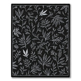 Black and White Black White Leaf Silhouette Area Rug