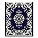 Navy Persian Star Medallion Area Rug