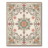 Vibrant Floral Medallion Persian Area Rug
