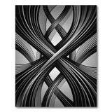 Black White Interwoven Lines Area Rug