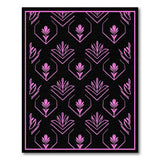 Pink Hexagon Floral Geometric Area Rug