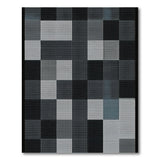 Pixelated Geometric Grey Area Rug