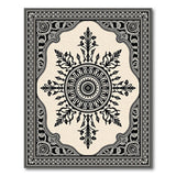 Black and White Traditional Persian Ornate Black Mandala Persian Area Rug