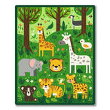 Whimsical Jungle Safari Animals Area Rug