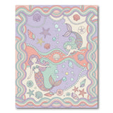 Pastel Mermaid Washable Area Rug