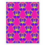 Vibrant Pink Purple Yellow Geometric Floral Rug