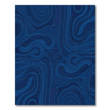 Deep Blue Swirl Abstract Area Rug
