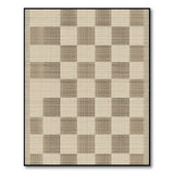 Beige Tan Checkered Woven Area Rug