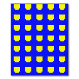 Vibrant Yellow Geometric Pixels on Blue Area Rug