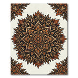 Ornate Orange Mandala Area Rug