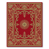 Opulent Red Gold Persian Medallion Rug