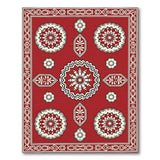 Floral Red Persian Floral Medallion Area Rug