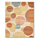 Terracotta Abstract Circles Area Rug