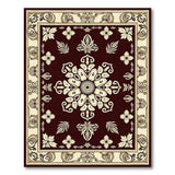 Ornate Burgundy Floral Medallion Persian Rug
