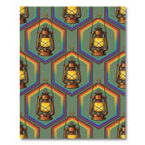 Glowing Lantern Rainbow Hexagon Rug
