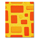 Vibrant Orange Yellow Geometric Block Rug