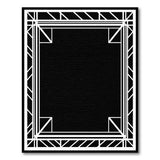 Art Deco Black White Geometric Frame Rug