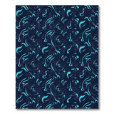 Navy Teal Abstract Swirl Area Rug