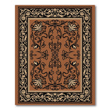 Ornate Floral Brown Vintage Area Rug