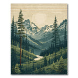 Mountain Forest Valley Area Rug