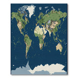 Pixel World Map Area Rug