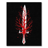 Red Coral Sword Area Rug