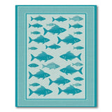 Teal Fish School Coastal Area Rug