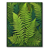 Floral Vintage Lush Fern Grove Green Area Rug