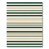 Forest Green and Cream Horizontal Stripe Area Rug