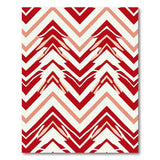 Geometric Modern Bold Red Chevron Zigzag Area Rug