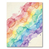 Fluid Rainbow Watercolor Area Rug