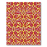 Vibrant Red Yellow Geometric Pattern Area Rug