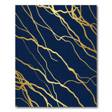 Navy Gold Abstract Swirl Area Rug